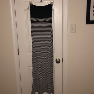 Strapless black and white dress